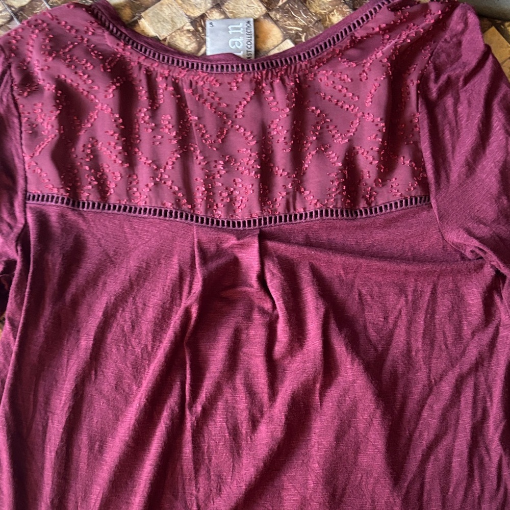 Dolan Burgundy Long Sleeve Top/anthropologie - Picture 4 of 4